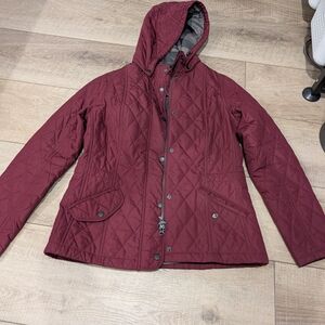 Barbour Gray and Burgundy Winter Tartan Jacket